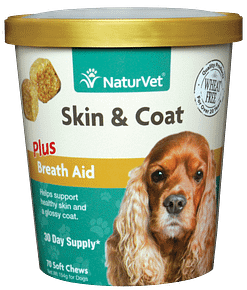 NaturVet Skin & Coat Plus Breath Aid for Dog 70ct