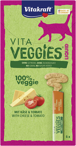 Vitakraft Vita Veggies Liquid Cheese & Tomato Wet Cat Food 6x15g