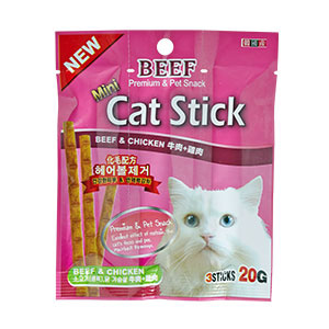 BOW WOW Mini Cat Stick - Beef & Chicken Cat Treats 20g