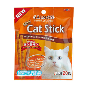 BOW WOW Mini Cat Stick Salmon Cat Treats 20g