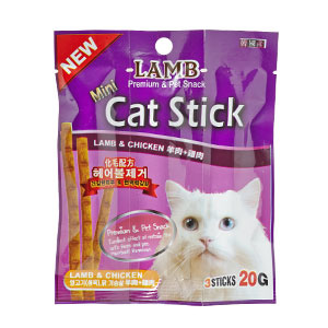 BOW WOW Mini Cat Stick - Lamb & Chicken Cat Treats 20g