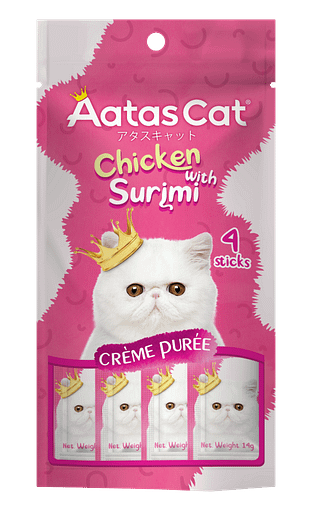 Aatas Cat Crème Purée Chicken with Surimi Crème Purée Cat Treats