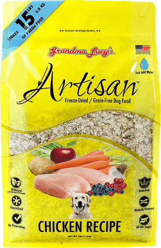 Grandma Lucy's Artisan Dog Food Grain Free and Freeze-Dried Artisan Chicken 3Lb