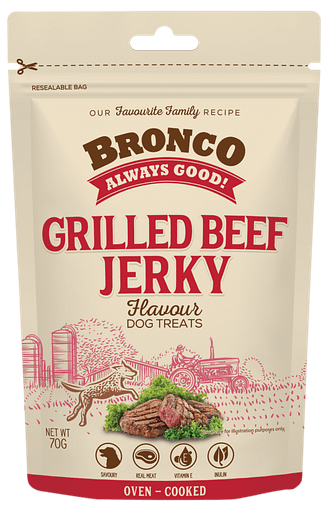 Bronco Grilled Beef Dog Treats 70g