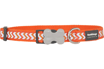 Red Dingo Bucklebone Reflective Ziggy Collar - Orange