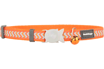 Red Dingo Cat Reflective Ziggy Collar - Orange