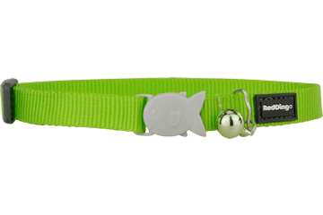 Red Dingo Cat Classic Collar - Lime Green