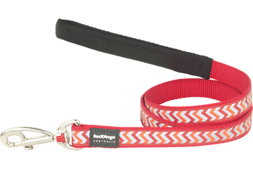 Red Dingo Fixed Reflective Ziggy Lead - Red