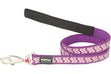 Red Dingo Fixed Reflective Ziggy Lead - Purple