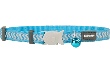 Red Dingo Cat Reflective Ziggy Collar - Turquoise