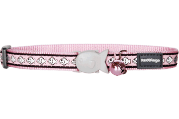 Red Dingo Cat Reflective Collar - Fish Pink