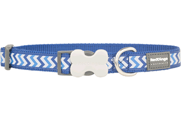 Red Dingo Bucklebone Reflective Ziggy Collar - Blue