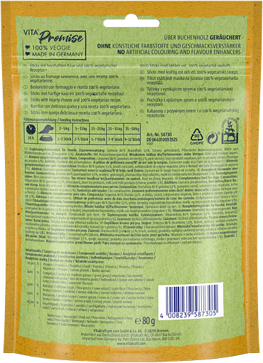 Vitakraft Vita Veggies Stickies Cheese & Potato Dog Treats 80g