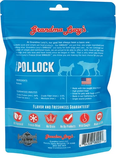 Grandma Lucy's Freeze Dried Single Pollock Dog Treats