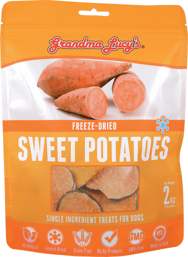 Grandma Lucy's Freeze Dried Singles Sweet Potatoes Dog Treats 2oz