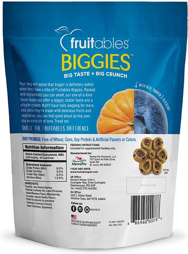 Fruitables Biggies Pumpkin & Blueberry 16oz Dog Treats