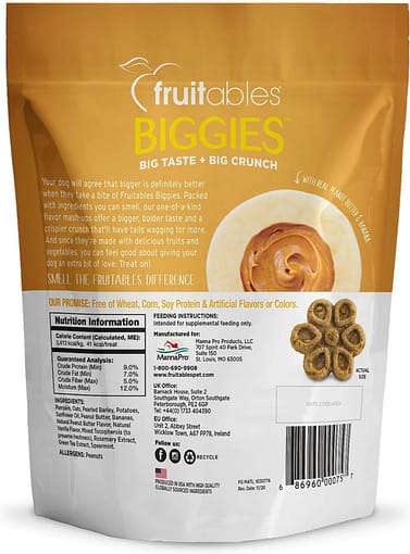 Fruitables Biggies With Real Peanut Butter & Banana Dog Treats