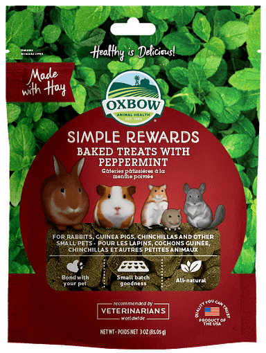 Oxbow Simple Rewards Baked Treats with Peppermint for Small Animals 3oz