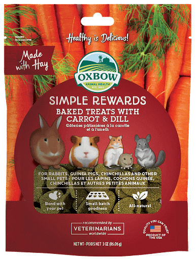 Oxbow Simple Rewards Baked Treats with Carrot & Dill for Small Animals 3oz