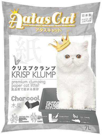 Aatas Cat Krisp Klump Paper Cat Litter Charcoal 7L