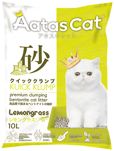 Aatas Cat Kuick Klump Bentonite Cat Litter Lemongrass 10L