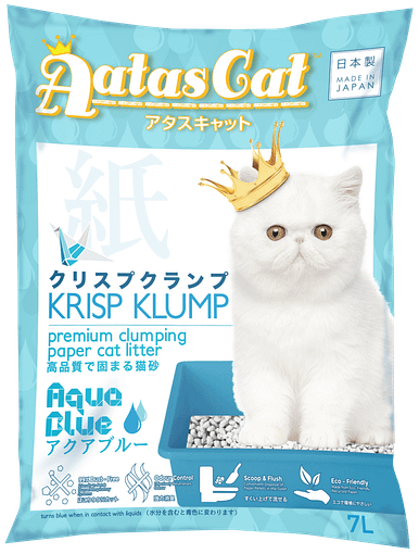 Aatas Cat Krisp Klump Paper Cat Litter Aqua Blue 7L