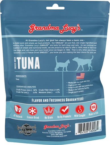 Grandma Lucy's Freeze Dried Singles Tuna Dog & Cat Treats 2oz