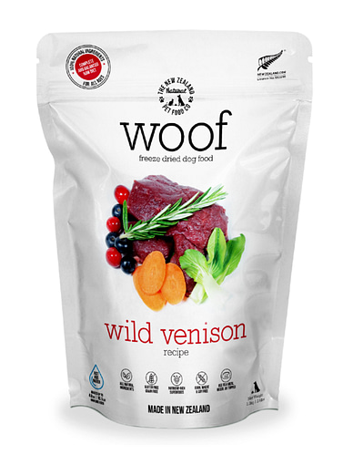 WOOF Freeze Dried Raw Venison Dog Food 1.2kg