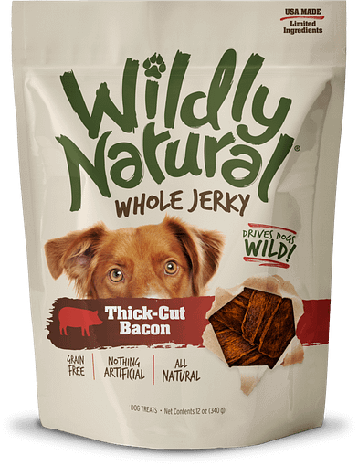 Fruitable Wildy Natural Whole Jerky Thick Cut Bacon Dog Treats 5oz