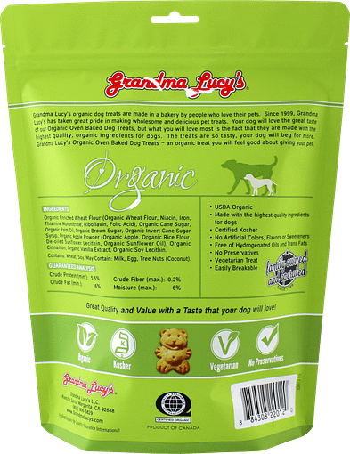 Grandma Lucy's Organic Apple Oven Baked Dog Treats 14oz