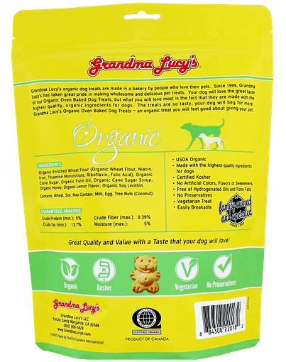 Grandma Lucy's Organic Lemon Honey Oven Baked Dog Treats