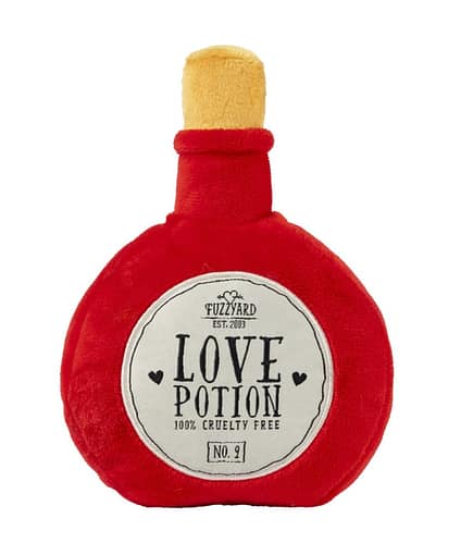 FuzzYard Dog Toy - I Heart you Potion/Rose - 2 Pack