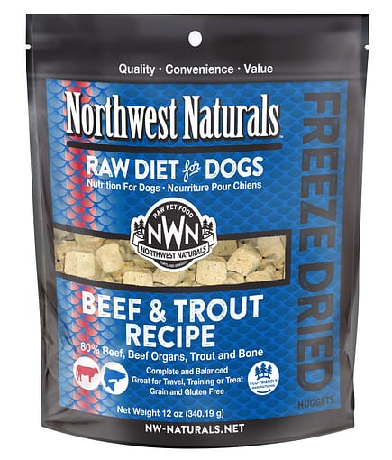 Northwest Naturals Beef & Trout Freeze Dried Nuggets For Dogs 12oz