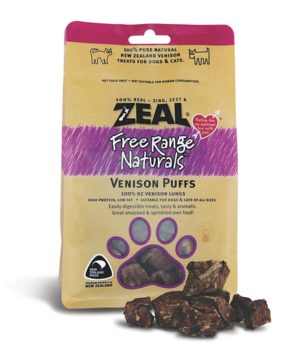 Zeal Free Range Naturals Venison Puffs for Dogs & Cats