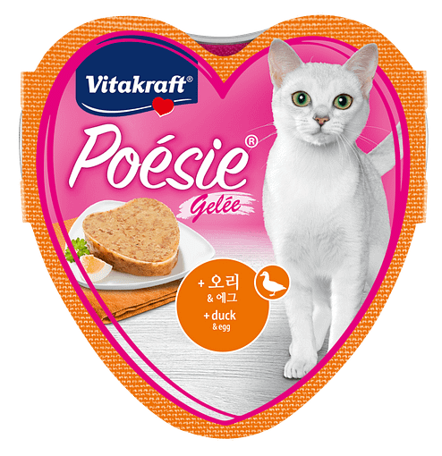 Vitakraft Poesie Hearts Duck & Egg Tray in Jelly 85g