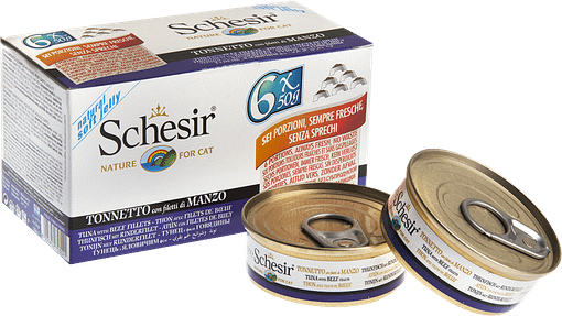 Schesir Cat Multipack in Jelly Tuna with Beef Fillets Wet Cat Food