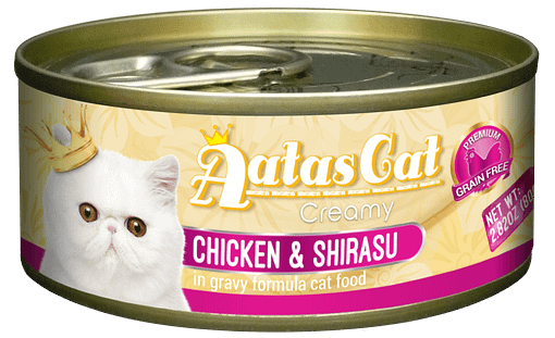 Aatas Cat Creamy Chicken & Shirasu in Gravy 80g