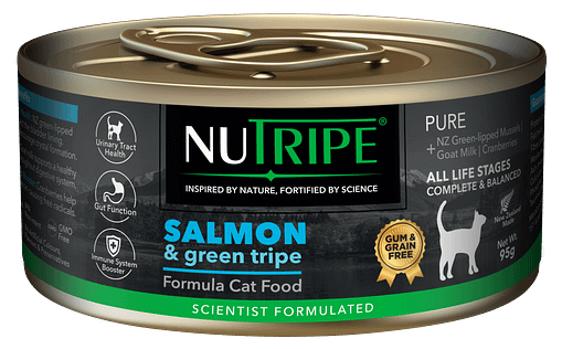 Nutripe Pure Salmon Green Tripe Wet Cat Food (Gum-Free) 95g