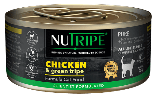 Nutripe Pure Chicken Green Tripe Wet Cat Food (Gum-Free) 95g