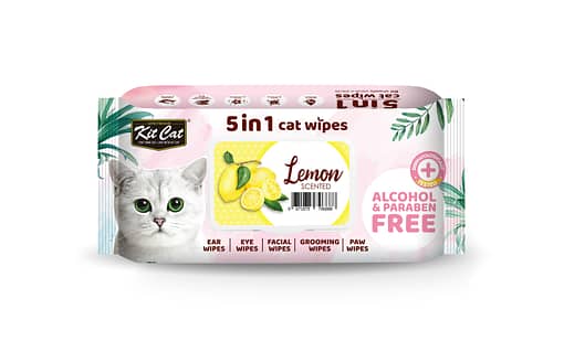 Kit Cat 5 in 1 Cat Wipes 80pcs (Lemon)