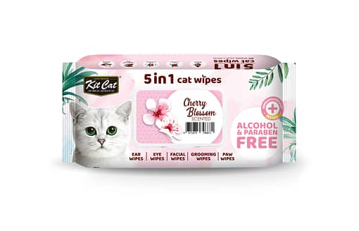 Kit Cat 5 in 1 Cat Wipes 80pcs (Cherry Blossom)