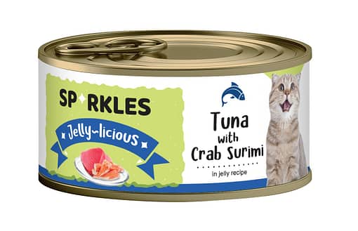 Sparkles Jelly-licious Tuna With Crab Surimi Canned Cat Food 80g