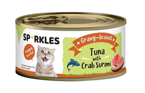 Sparkles Cat Gravy-licious Tuna with Crab Surimi 80g