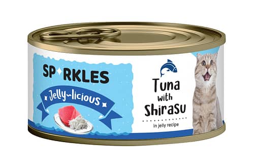 Sparkles Jelly-licious Tuna With Shirasu Canned Cat Food 80g