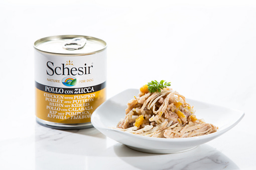 Schesir Dog Can in Chicken with Pumpkin Wet Dog Food 285g