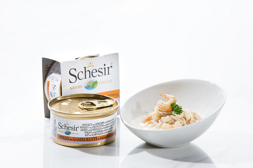 Schesir Cat Can Chicken with Shrimps in Natural Gravy Wet Cat Food 70g