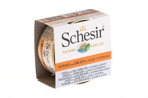 Schesir Cat Can Tuna with Sea Bream in Natural Gravy Wet Cat Food 70g