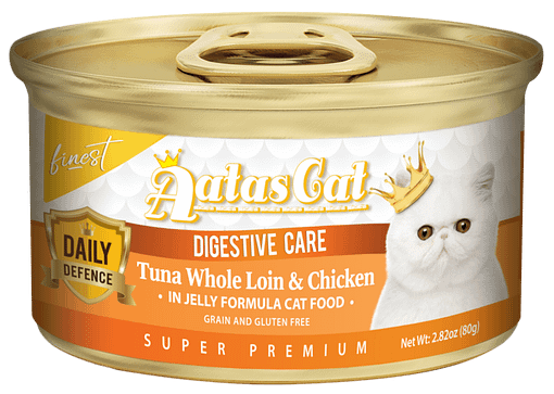 Aatas Cat Finest Daily Defence Tuna Whole Loin & Chicken in Jelly Digestive Care 80g