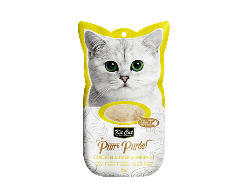 Kit Cat Purr Puree Chicken & Fiber (Hairball) 4x15g