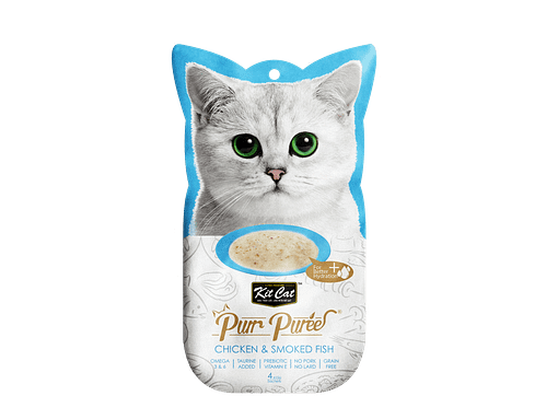 Kit Cat Purr Puree Chicken & Smoked Fish 4x15g